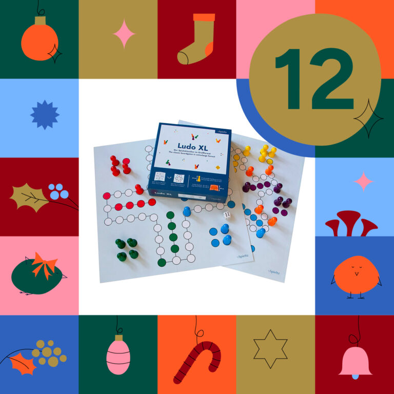 Großes Brettspiel für die ganze Familie: Spieltz Ludo XL ist Türchen 12 im BUNTER VOGEL Adventskalender!